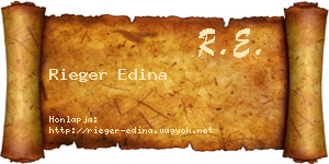 Rieger Edina névjegykártya